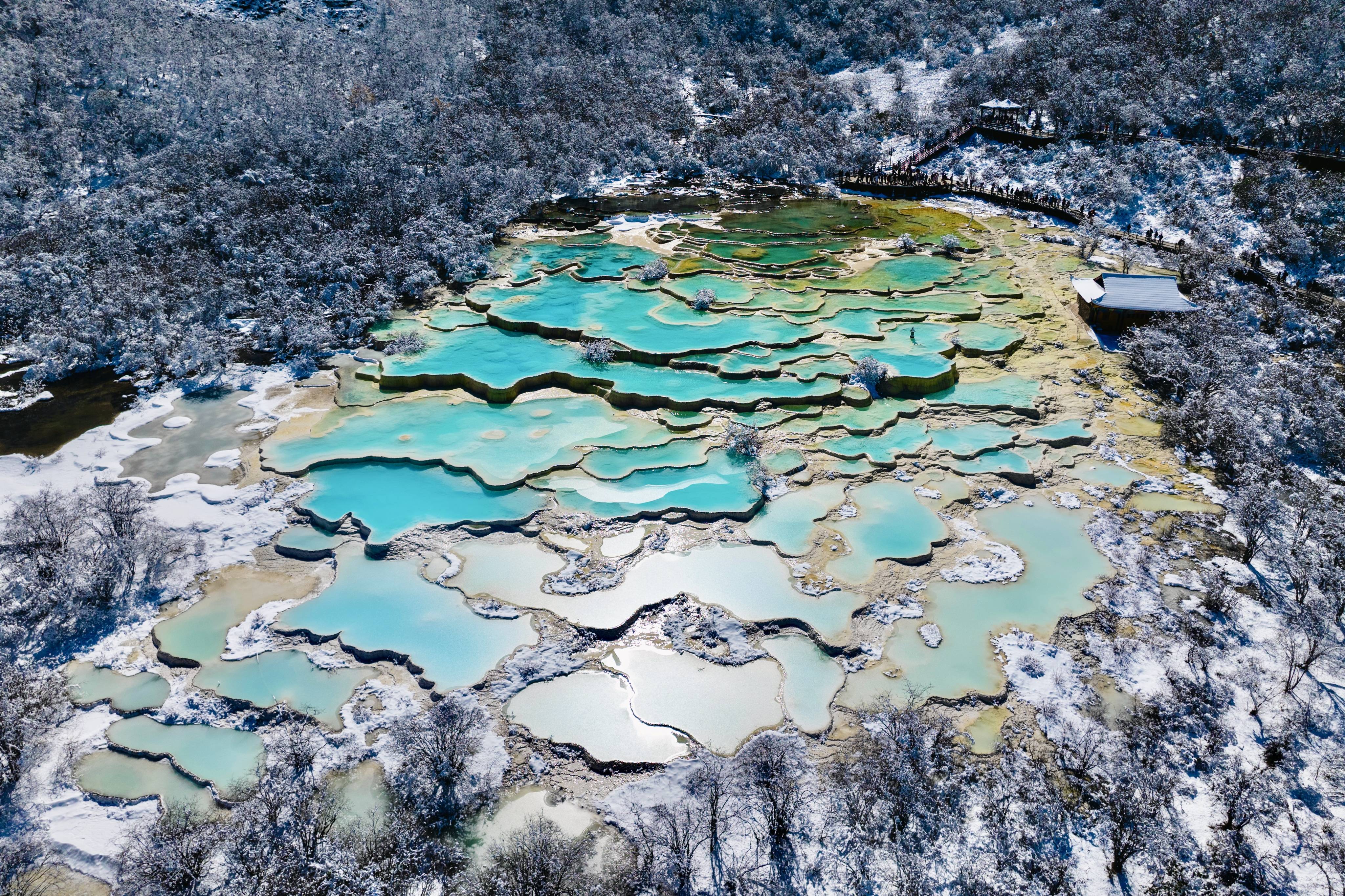 Huanglong National Park in Winter